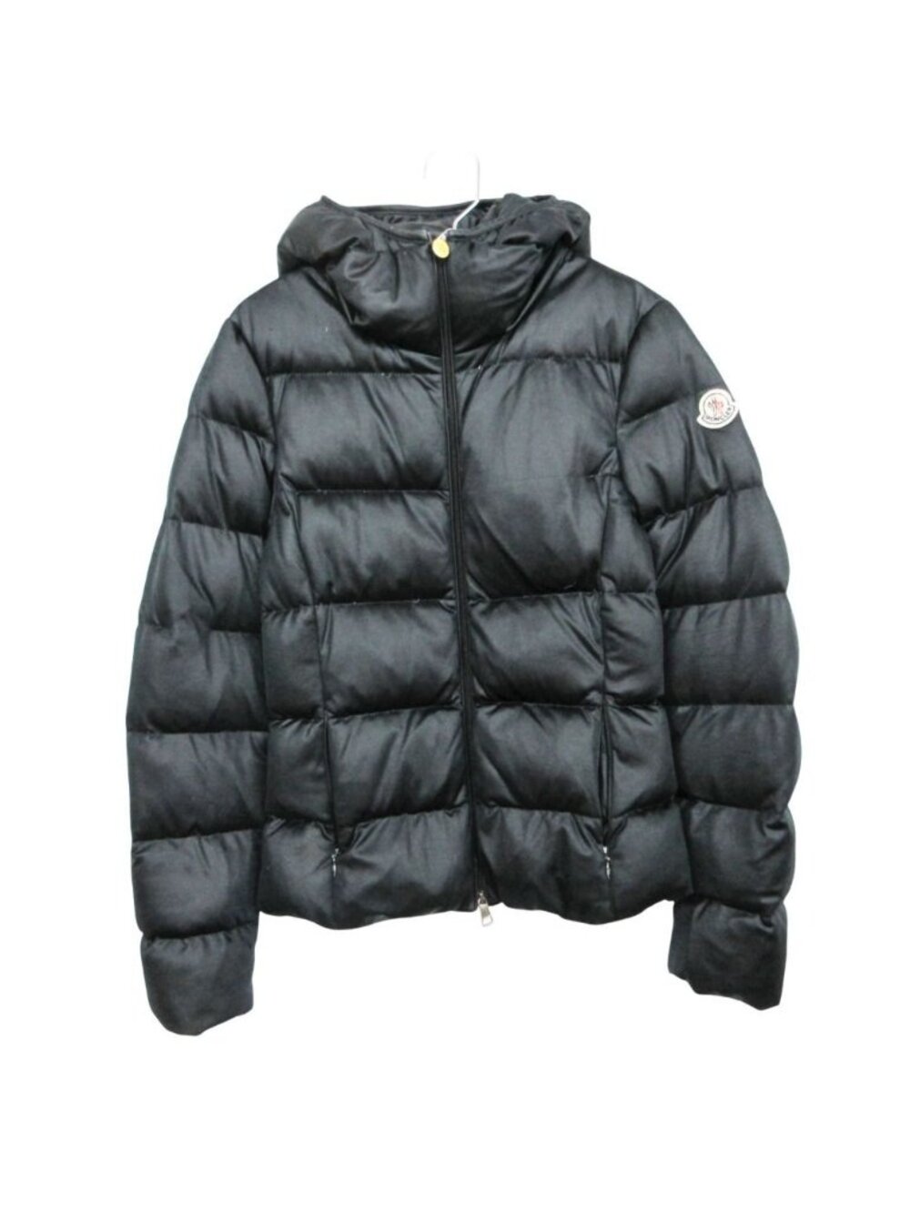Moncler Down Jacket Jersey Short Length Hooded Sleeve Patch Black
